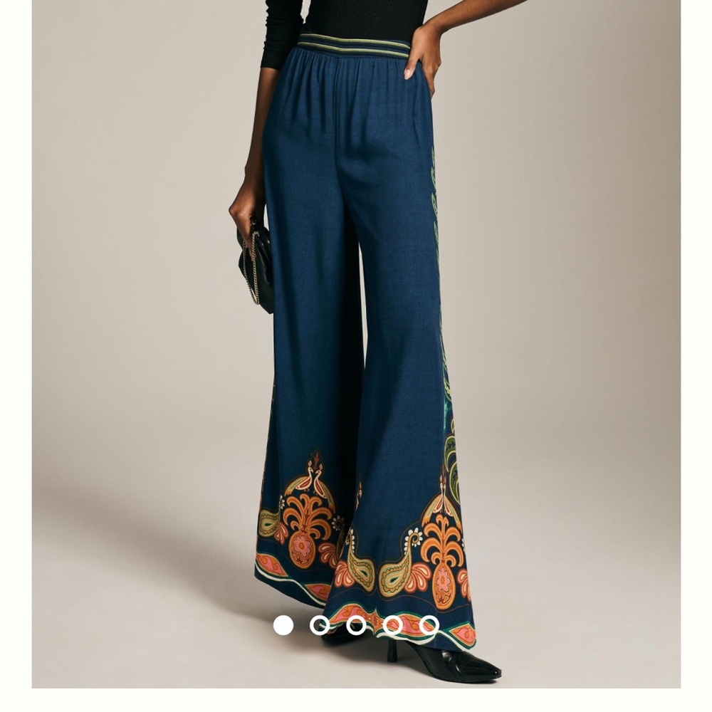NWT Farm Rio X Anthro Blue Motif Pants